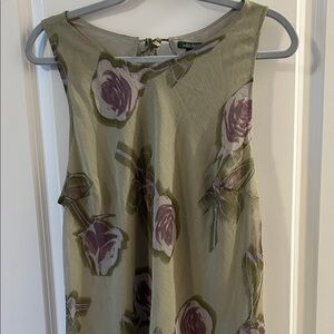 Wild Fable Olive and Lavender Keyhole-Back Dress